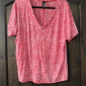 bobi Pink Sequin Short Sleeve Blouse